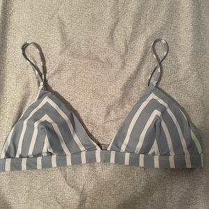 Blue and white striped bikini top by Cupshe in medium